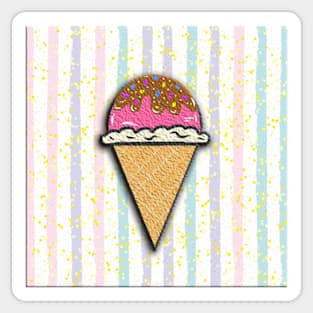 Ice cream delicious ice cream cone pink sweetness Sticker